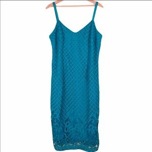V-Neck Blue Lace- Crochet-dress